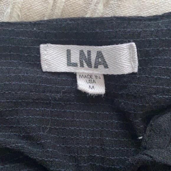 LNA Long Sleeve Little Black Dress with Lace Up Bust. - Picture 7 of 8